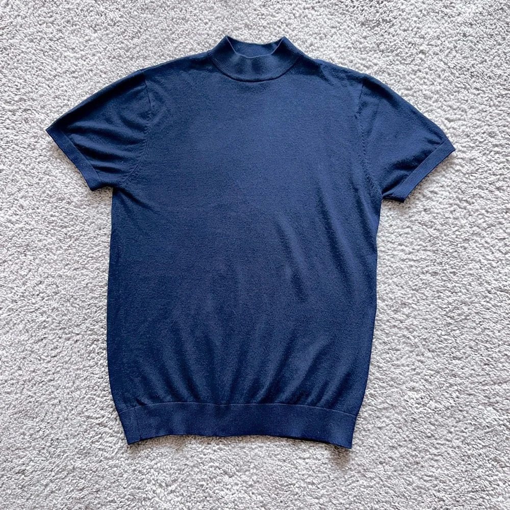Zara Dark Navy Knit top size US Small NWOT
